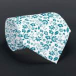 Modern Teal Turquoise Blue Floral Pattern Tie<br><div class="desc">Modern Teal Turquoise Blue Floral Pattern Necktie - perfect for a tropical event! Easy to change the background colour,  too. Created by Zazzle pro designer BK Thompson © exclusively for Cedar and String; please contact us if you need assistance with the design.</div>