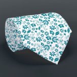 Modern Teal Turquoise Blue Floral Pattern Tie<br><div class="desc">Modern Teal Turquoise Blue Floral Pattern Necktie - perfect for a tropical event! Easy to change the background colour,  too. Created by Zazzle pro designer BK Thompson © exclusively for Cedar and String; please contact us if you need assistance with the design.</div>