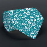 Modern Teal Turquoise Blue Floral Pattern Tie<br><div class="desc">Modern Teal Turquoise Blue Floral Pattern Necktie - perfect for a tropical event! Easy to change the background colour,  too. Created by Zazzle pro designer BK Thompson © exclusively for Cedar and String; please contact us if you need assistance with the design.</div>