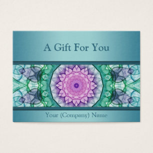 Modern teal waterlily mandala gift certificate