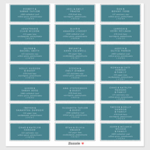 Modern Teal Wedding Guest Address Labels