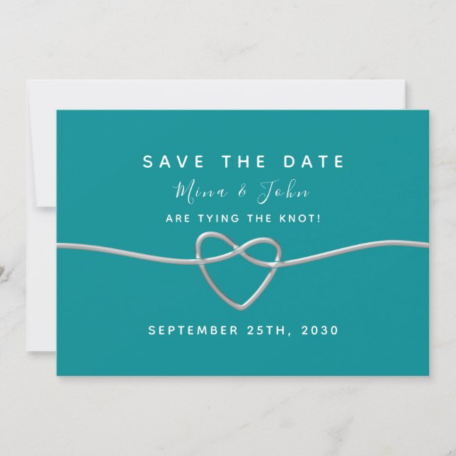 Modern Teal Wedding Save The Date (Front)