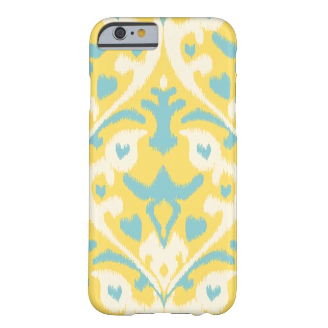 Modern teal yellow girly ikat tribal pattern Case-Mate iPhone case (Back)