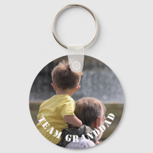 Modern Team Granddad Custom Photo Keychain