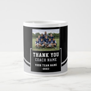 Modern Team Name Photo Coach Thank you Large Coffee Mug