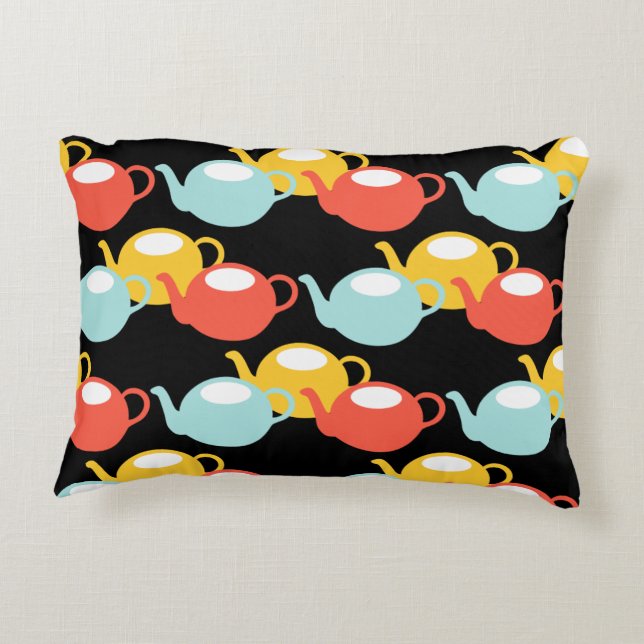 Modern Teapots Pattern Decorative Pillow (Back)