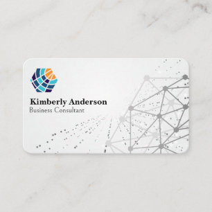 Modern Tech Energy Logo   Networking Geometric Business Card