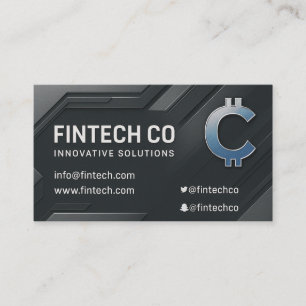 Modern Tech-Inspired Metallic Design Business Card