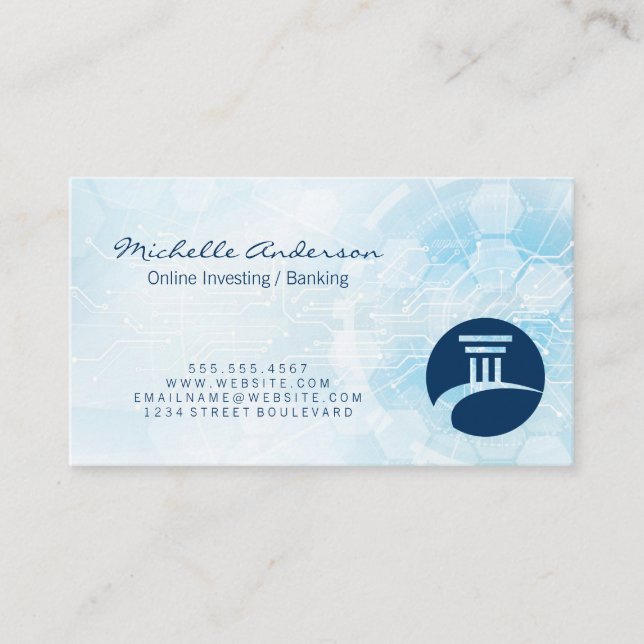 Modern Tech | Investment Finance Banking Business Card (Front)