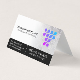 Modern Tech Logo   Communications Start Up Business Card