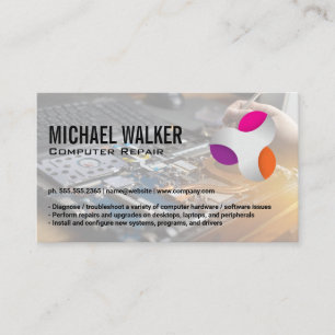 Modern Tech Logo Worker Soldering Electronics Business Card