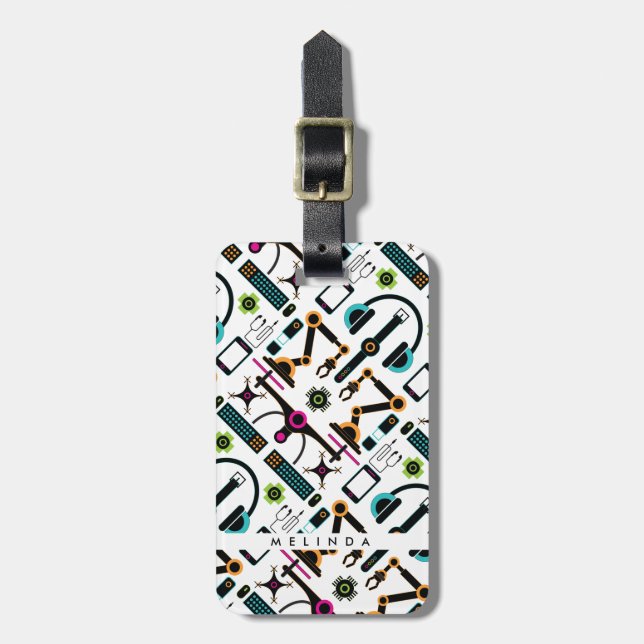 Modern Technology Objects & Equipment Pattern Lugg Luggage Tag (Front Vertical)