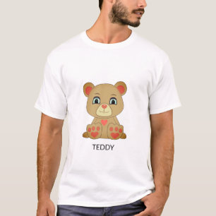 Modern Teddy Bear & Heart T-Shirt