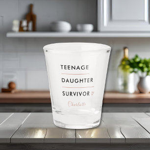 Modern Teen Daughter Survivor Personalized Shot Glass