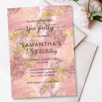 Modern Teen Girl Spa Party Faux Rose Gold Glitter