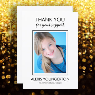 Modern Teen Miss Pageant Thank You Photo White Card