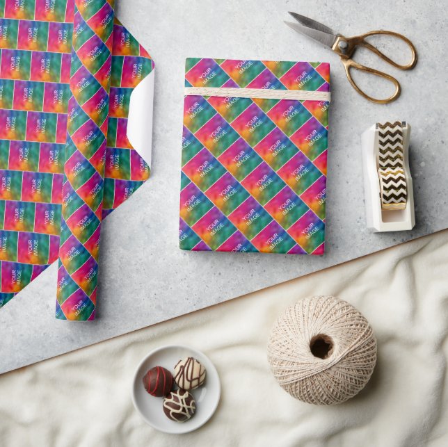 Modern Template Add Your Photo Image Or Logo Here Wrapping Paper (Crafts)
