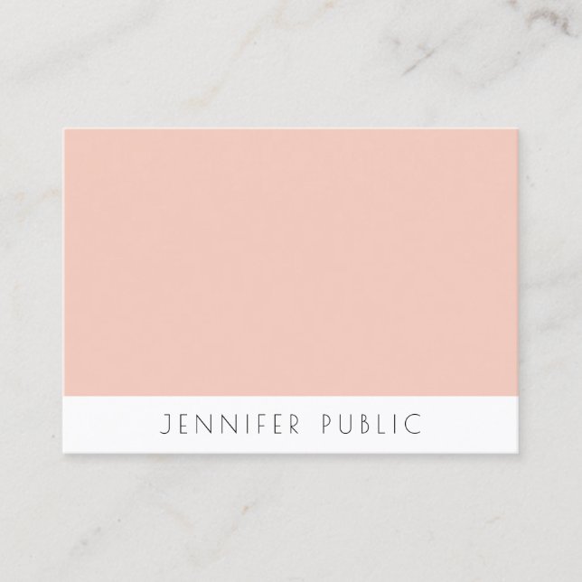 Modern Template Blush Pink White Simple Elegant Business Card (Front)