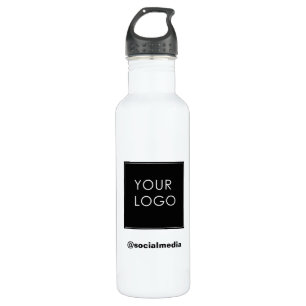 Modern Template Business Company Logo White 710 Ml Water Bottle