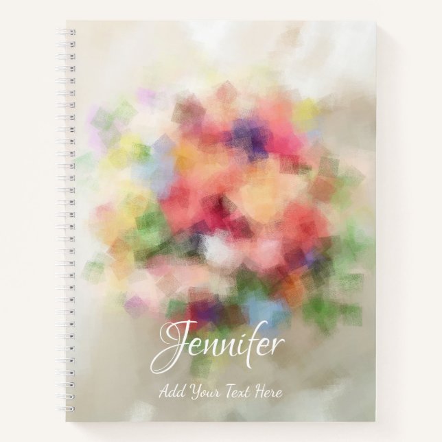 Modern Template Elegant Abstract Flowers Roses Notebook (Front)
