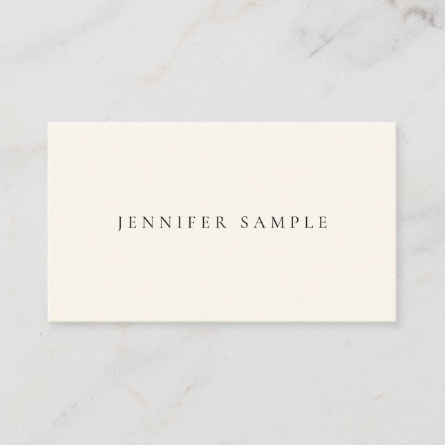 Modern Template Elegant Cream Signature Matte Business Card (Front)