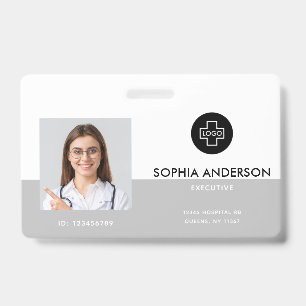 Modern Template Employee Photo Logo Name Nurse ID  Badge