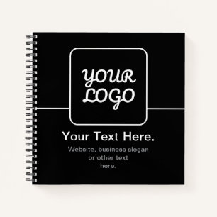 Modern Template for Your Logo Black & White Notebook