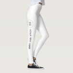 Modern Template Leggings Add Your Name Text Logo<br><div class="desc">Add Your Text Name Logo Modern Elegant Template White Leggings.</div>