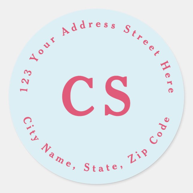 Modern Template Round Return Address Label (Front)