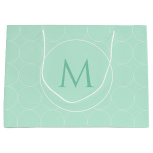 Modern Template Trendy Mint Green Colour Monogram Large Gift Bag