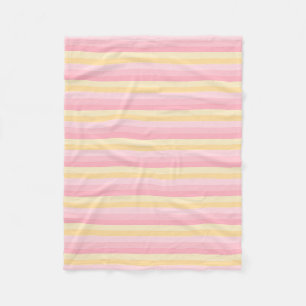 Modern Template Vanilla Yellow Pink Striped Fleece Blanket