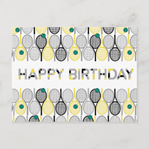 Modern tennis Birthday Postcard