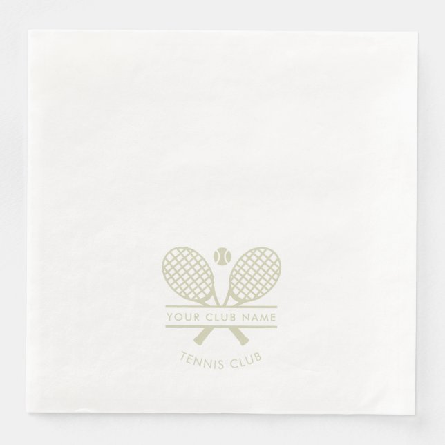 Modern Tennis Club Custom Rackets Motif Swag Napkin (Front)