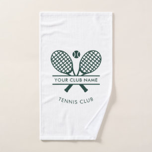 Modern Tennis Club Name Rackets Icon Custom Player Hand Towel