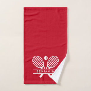 Modern Tennis Club Players Name Team Red Hand Towel