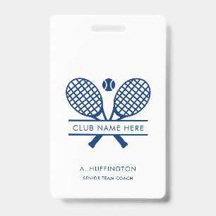 Modern Tennis Country Club Name Employee Badge