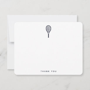Modern Tennis in Ink Blue Thank You Card