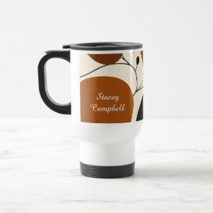 Modern Terra Cotta Abstract Silhouette Personalize Travel Mug
