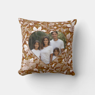 Modern Terra cotta Burnt Orange botanical photo  Throw Pillow