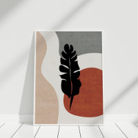 Modern Terracotta Abstract Botanical Wall Art