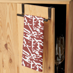 Modern Terracotta Abstract Kitchen Towel