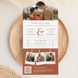 Modern Terracotta Ampersand Photo QR Code Wedding All In One Invitation<br><div class="desc">Amaze your guests with this elegant wedding invite featuring a beautiful ampersand and modern typography with QR Code for online RSVP. Simply add your event details on this easy-to-use template and adorn this card with your favourite photos to make it a one-of-a-kind invitation.</div>