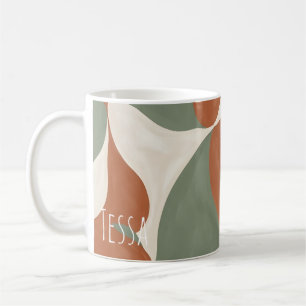 Modern Terracotta and Sage Organic Earthy Coffee Mug