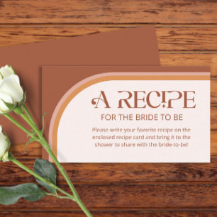 Modern Terracotta Arch Recipe for the bride Enclosure Card