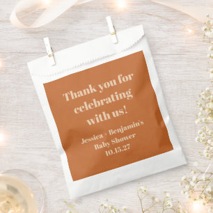 Modern Terracotta Baby Shower Custom Thank You Favour Bag