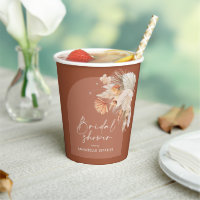 Modern terracotta bohemian pampas bridal shower