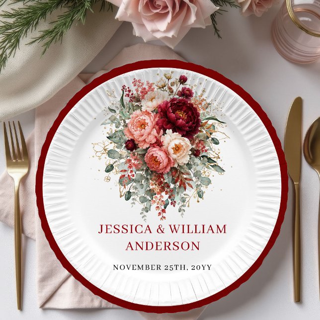 Modern Terracotta Boho Wedding Paper Plates Design (Modern Terracotta Boho Wedding Paper Plates Design

)