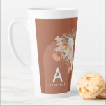 Modern terracotta botanical palm pampas grass  cof latte mug<br><div class="desc">Modern rustic terracotta botanical palm pampas grass personalized</div>