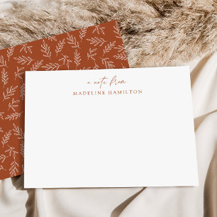 Modern Terracotta Botanical Personalized Card
