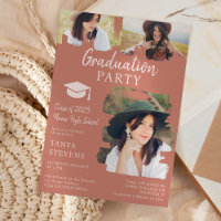 Modern terracotta Brushstroke 3 photos graduation